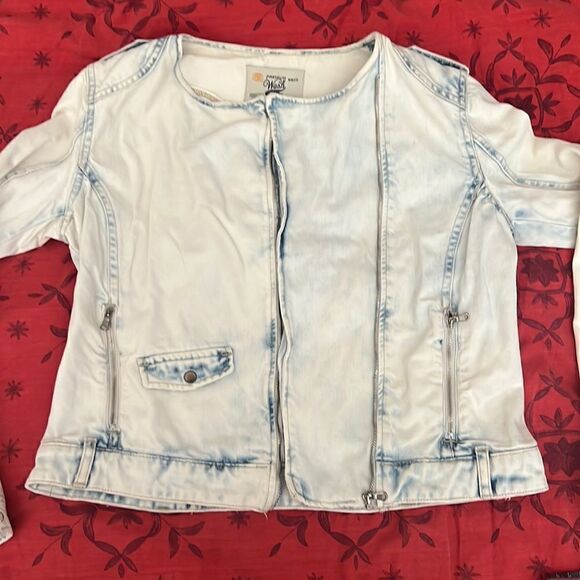ZARA vintage destroyed Jean jacket L - Picture 1 of 8